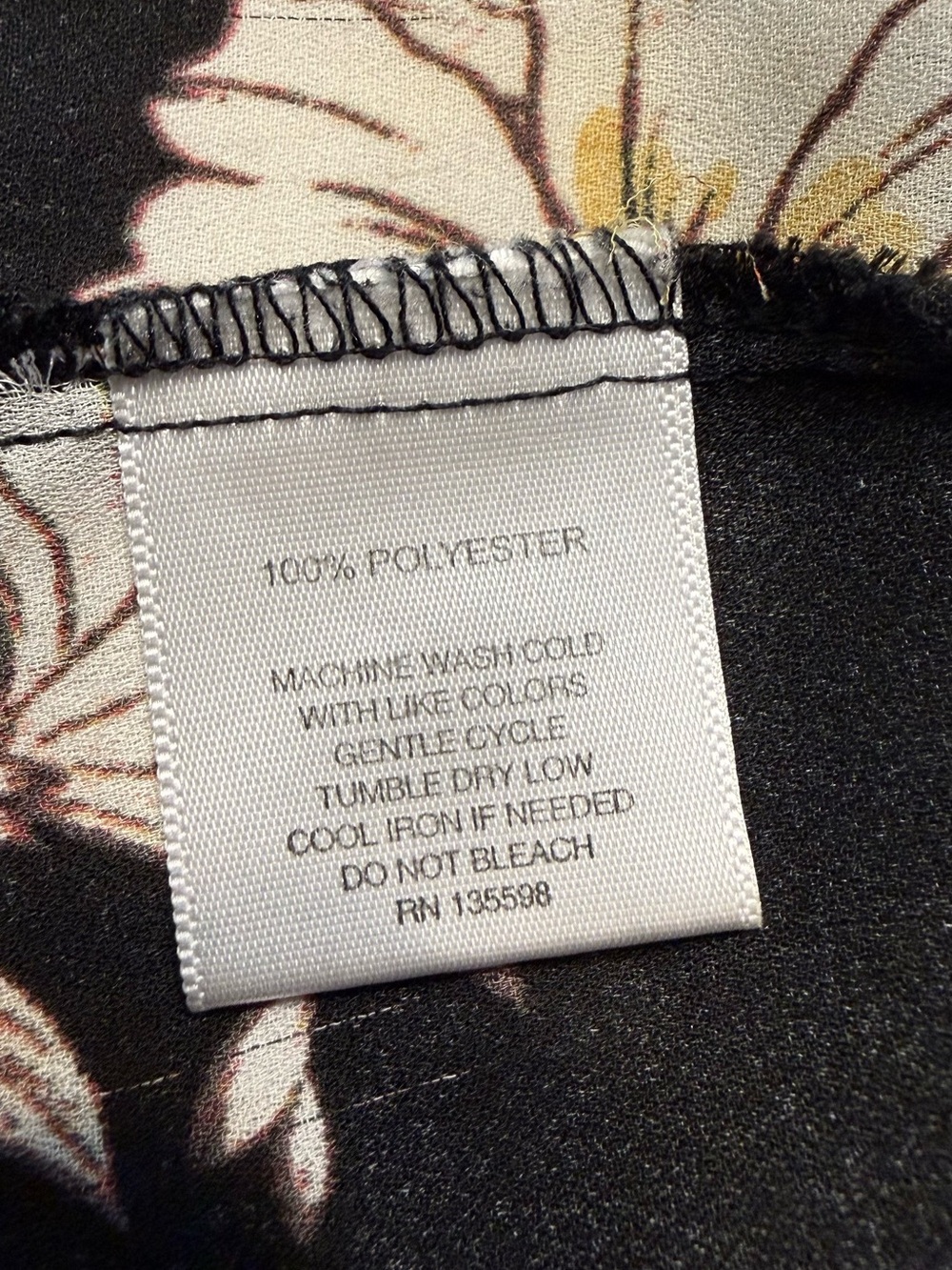 Liberty Love Black Floral Open Cardigan with Red and White Flowers - Picture 7 of 7